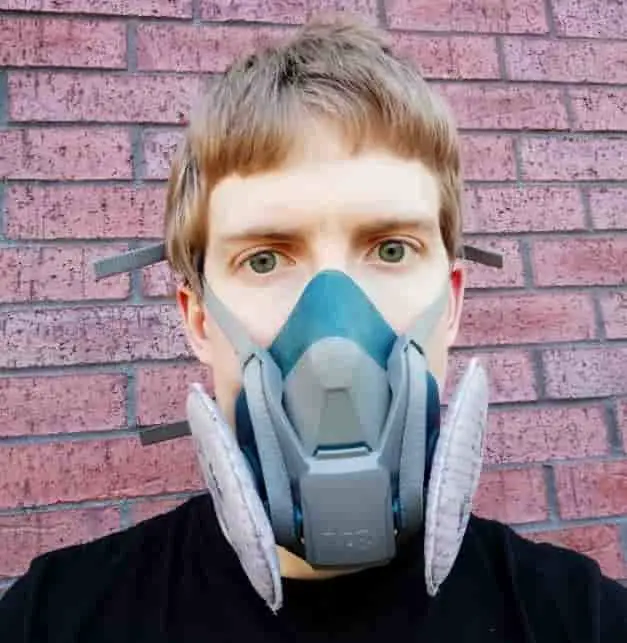 Andrew Jordan wearing 3M Respirator