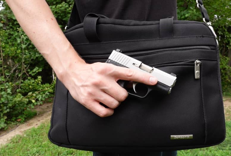 Messenger bag and a subcompact kahr pm40