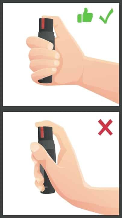 How to hold pepper spray and how to not hold pepper spray