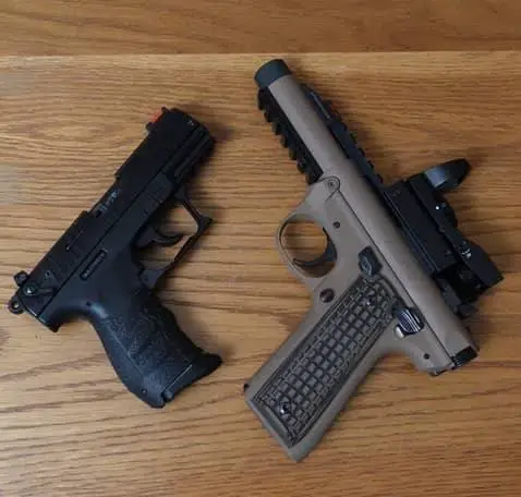 Walther P22 and FDE Ruger 22/45 Mark IV tactical