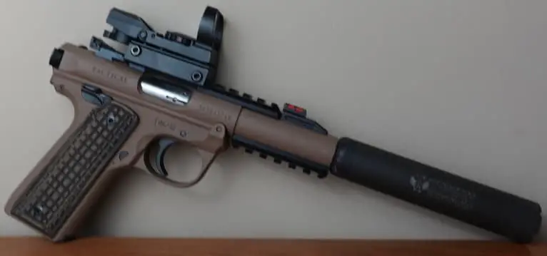 Ruger 22⁄45 with Sparrow 22 suppressor